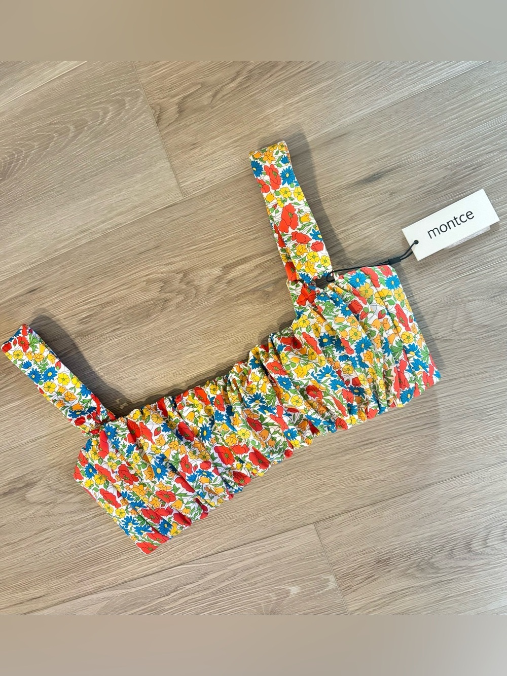 Montce Bikini Top Boning Floral Multi-Color Print MSRP $158